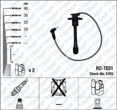 NGK 5355 Buji Kablosu Tk Corolla 1.3i 16v Ee111 97-00 (Rc-Te51)